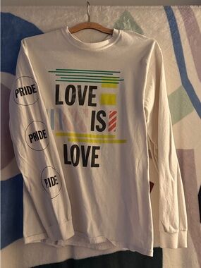 Urban Outfitters White Love is Love Logo Tee
